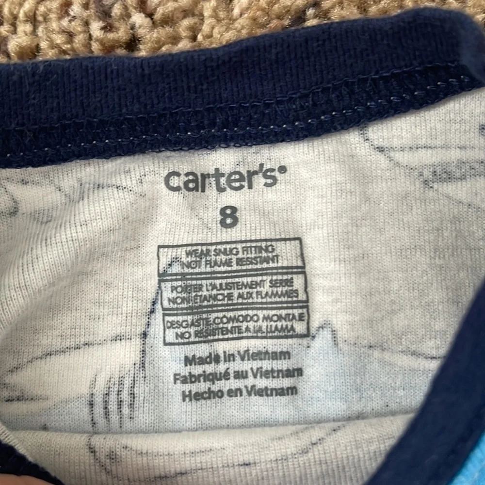 Carter’s Boys Shark Print PJ’s Set Size 8
